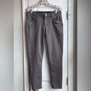 Democracy "Ab"solution Gray Skinny Jeans Zip Pockets Size 8